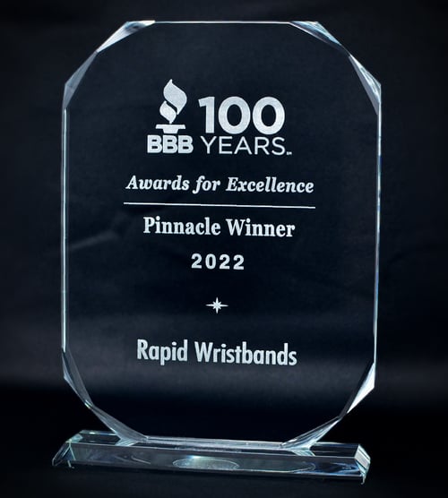 2022 Pinnacle Winner Award For Rapidwristbands.com