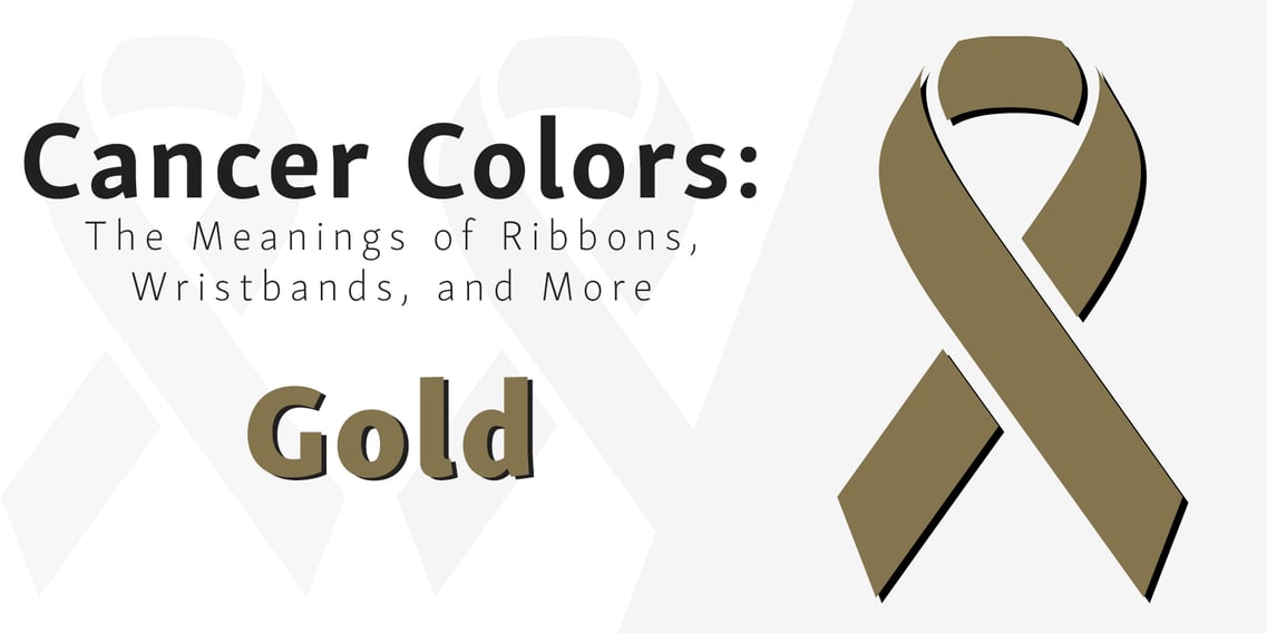 Graphic of the gold ribbon for raising and spreading childhood cancer awareness around the world in the fight against cancer