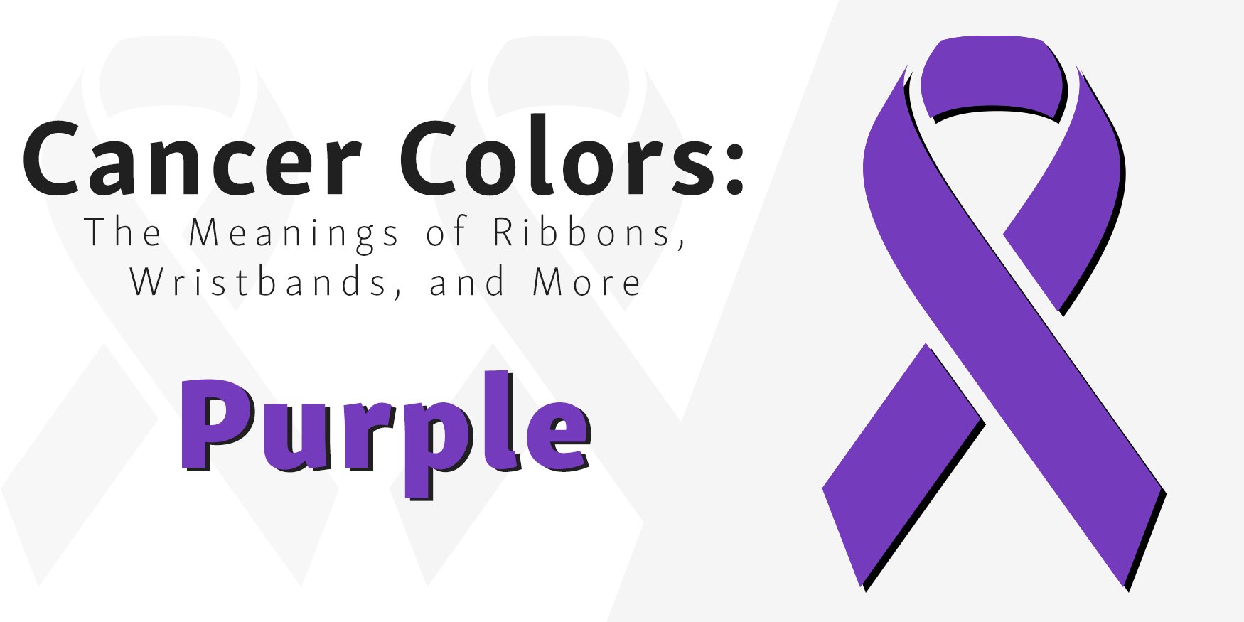 Graphic showing the purple cancer awareness ribbons for pancreatic cancer during November