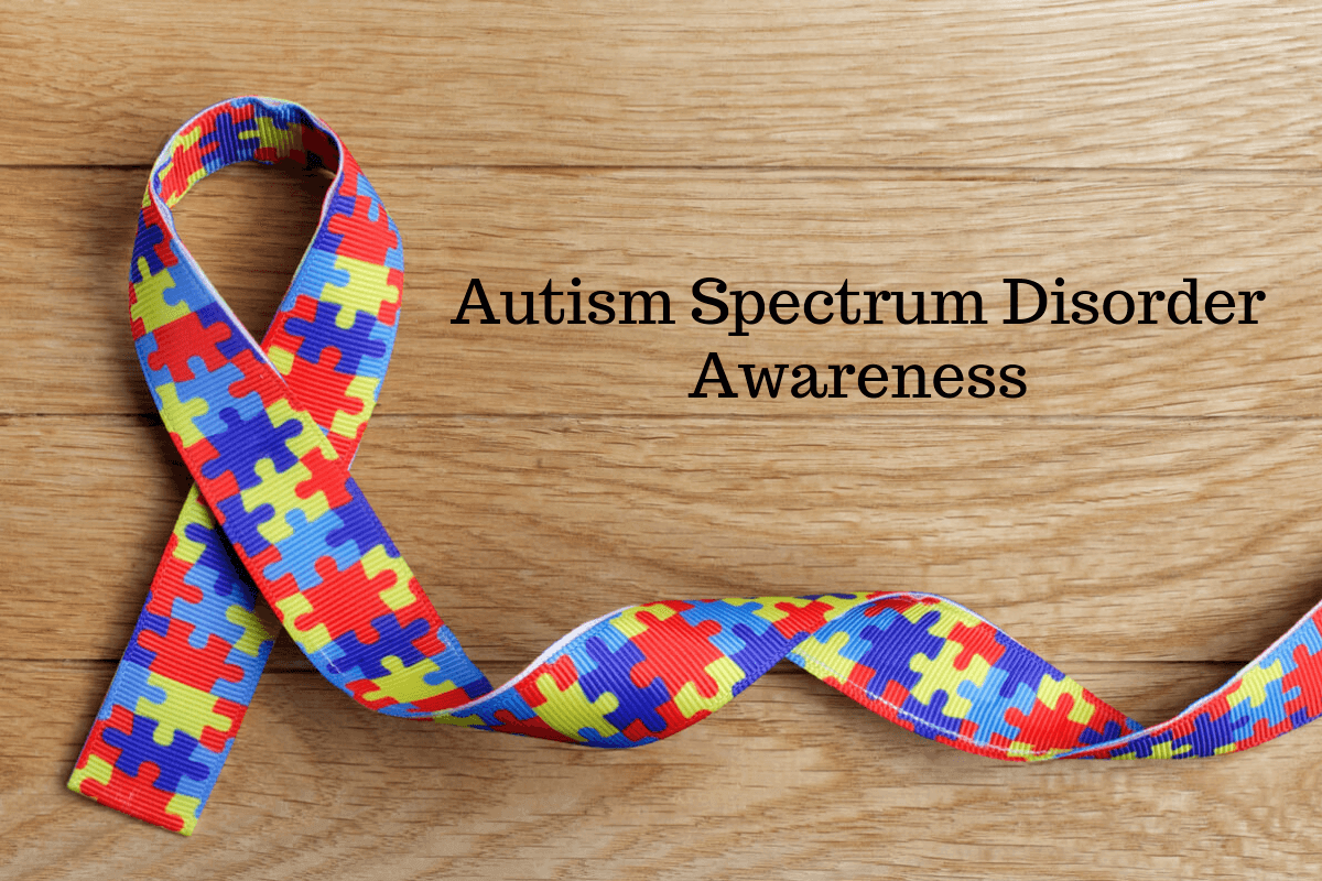 The colorful puzzle shape ribbons represents autism spectrum disorder.