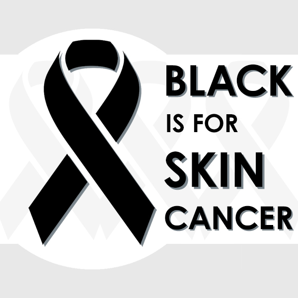 Black Is For Skin Cancer With Black Ribbon