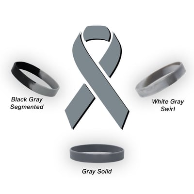 Gray Ribbon With Wristband Color Options