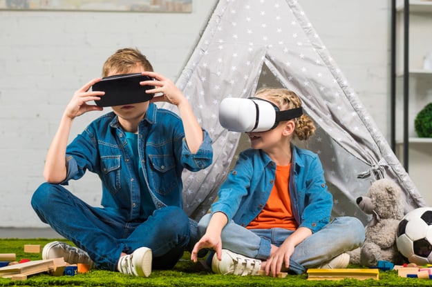 Kids enjoying a virtual summer camp