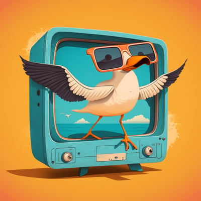 Cartoon Seagull With Sunglasses Concept Art