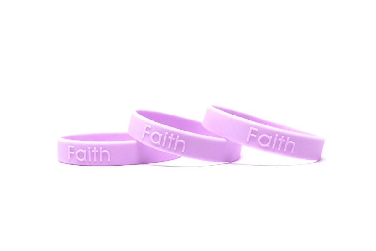 purple embossed wristbands