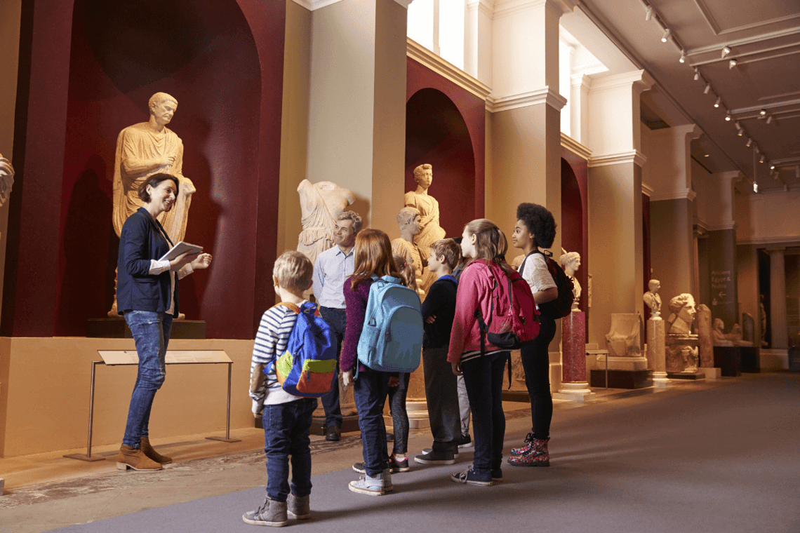 Kids wearing a tyvek wristband on their field trip.