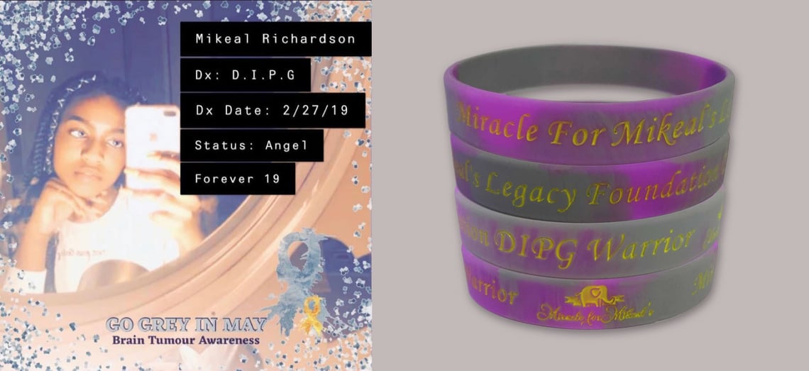 Mikeal DIPG Brain Cancer Wristbands Banner