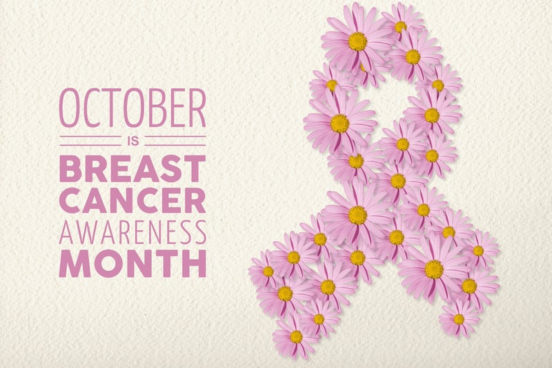 Graphic promoting Breast Cancer Awareness Month in October, and by extension National Mammography Day
