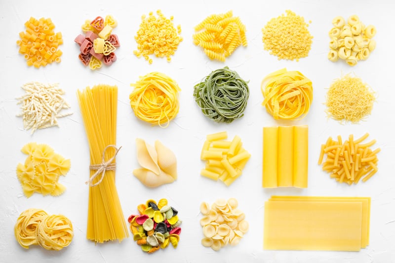 Image of various pastas, representing National Pasta Day on October 17