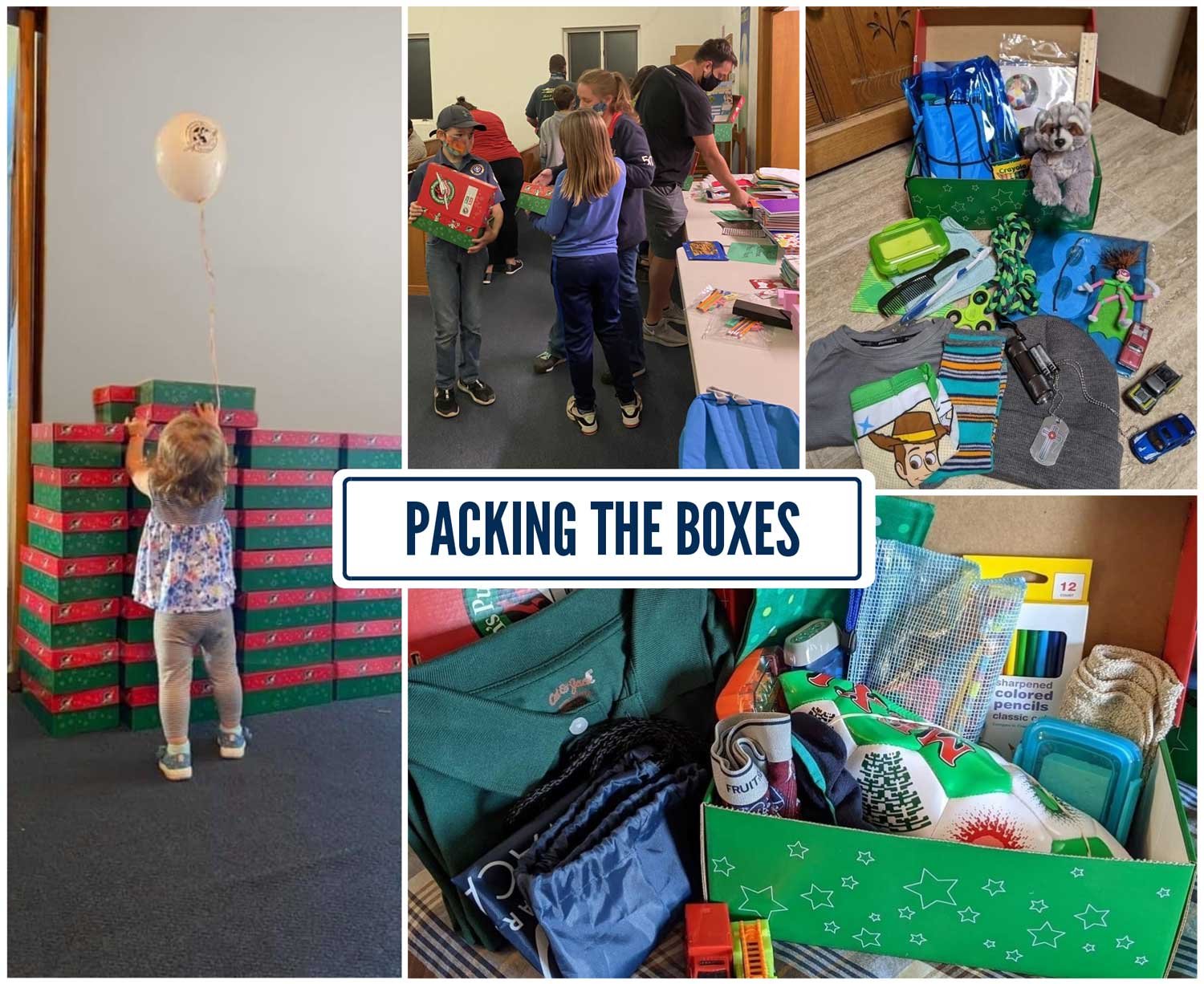 Packed Shoeboxes Collage