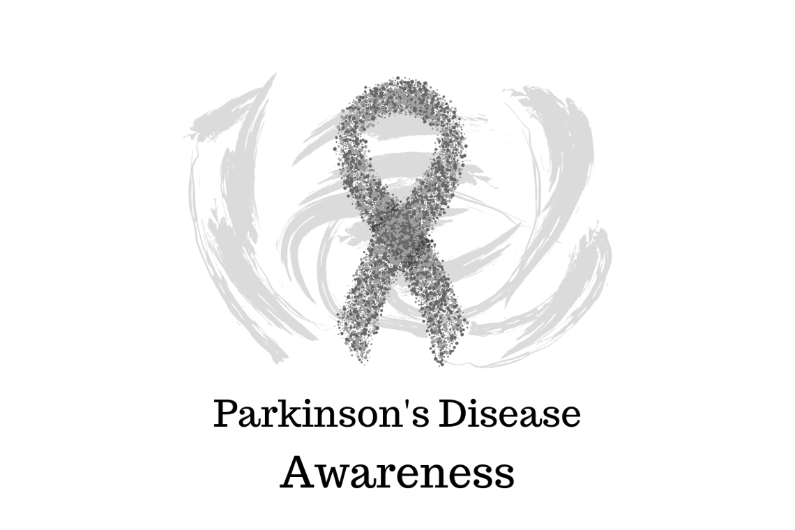 Silver ribbon represents Parkinson’s disease Awareness.