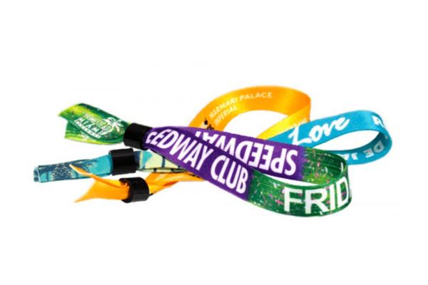 3 printed cloth wristbands.