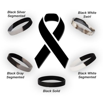 Black Ribbon with Wristband Color Options