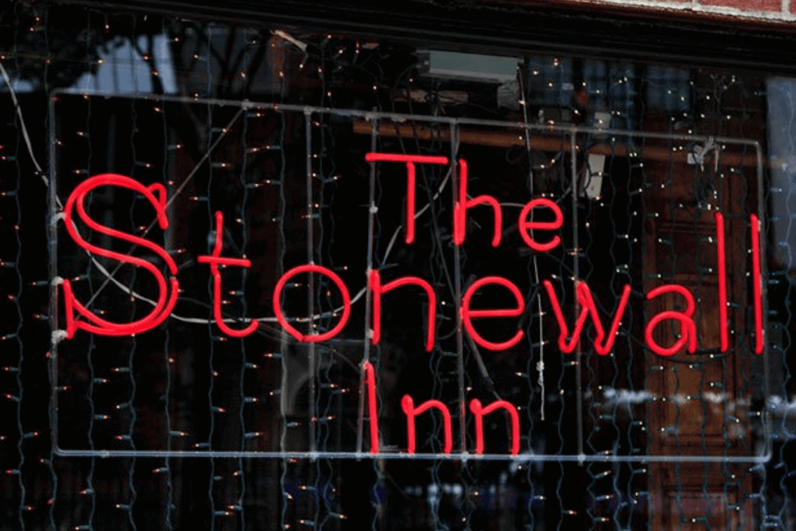 The hotel sign of the famous Stonewall Inn.