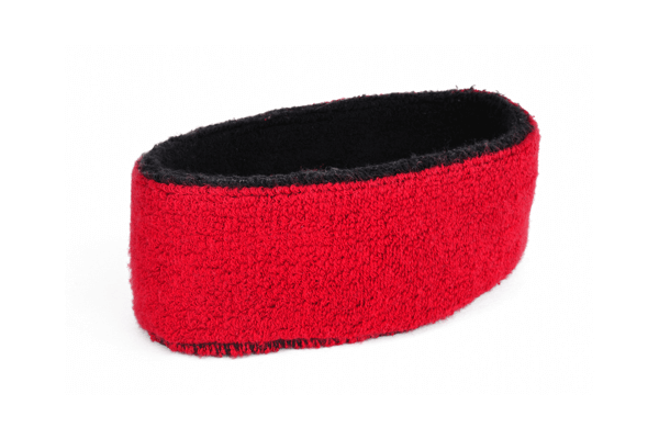 black and red sweat band.