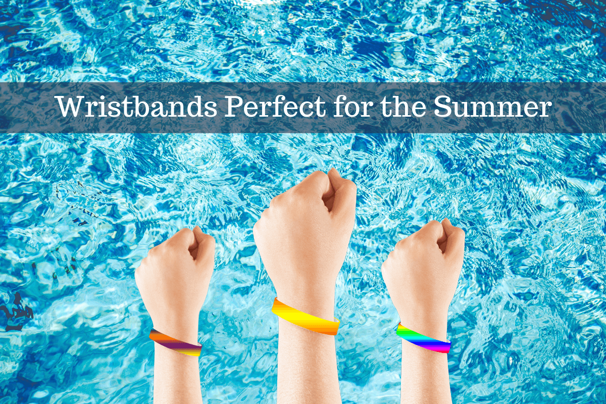 wristbands on top of pool background