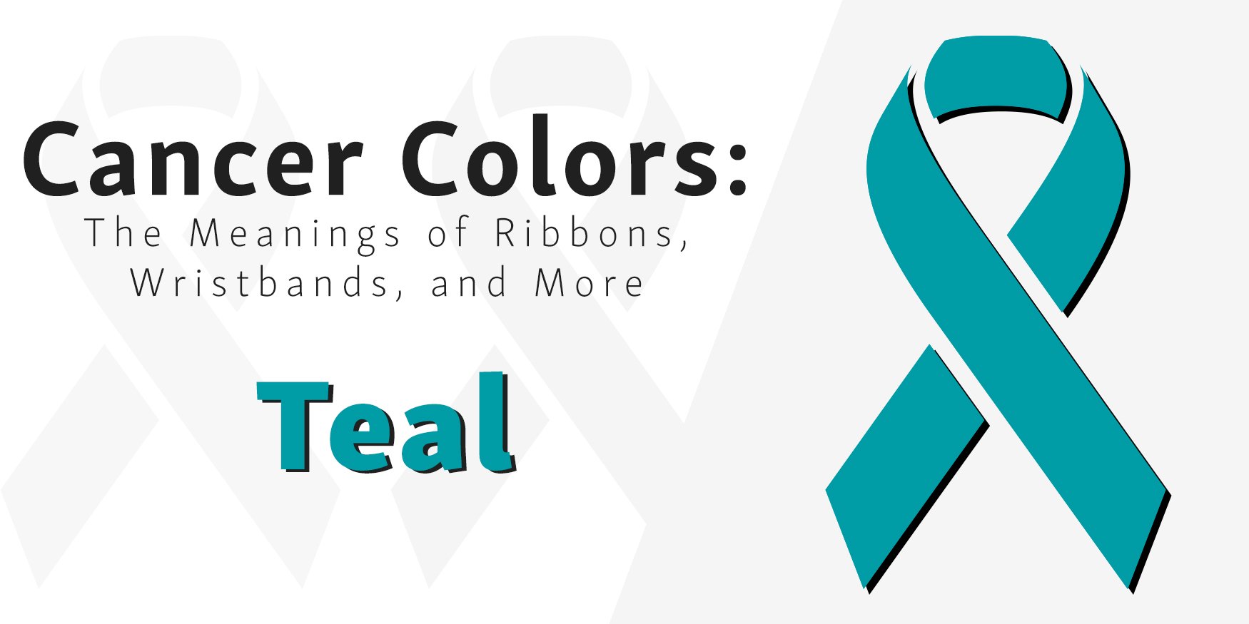Graphic of the teal ribbon used to represent Ovarian Cancer Awareness