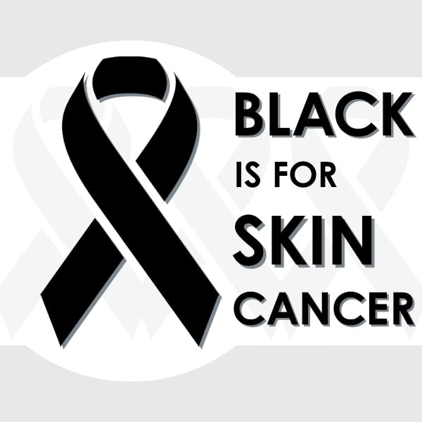 Black Is For Skin Cancer With Black Ribbon Icon