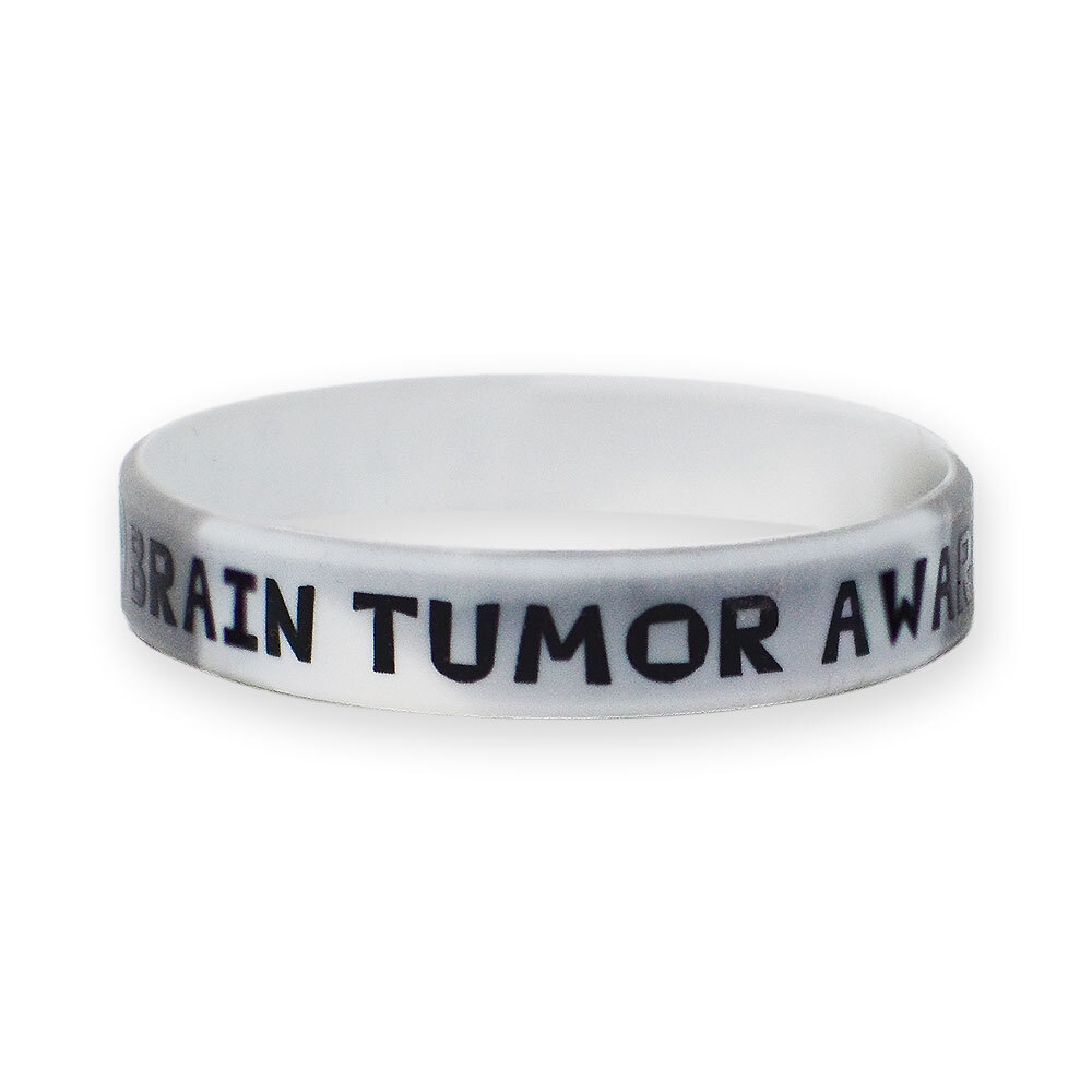 White Gray Swirl Brain Tumor Wristband
